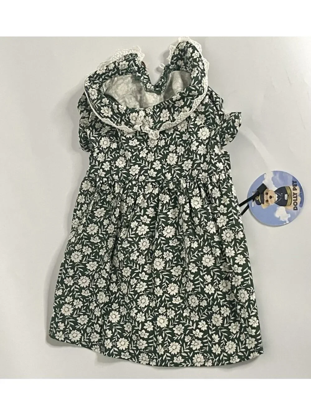 Dolly Pet New York Leafy Bloom Dog Dress Green Floral Lace NWT 13.25 in Est S/M